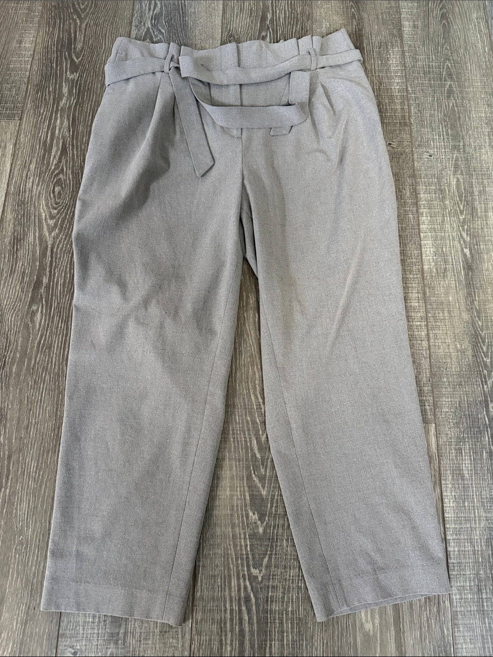 LOFT Paperbag Waist Trousers in Light Gray